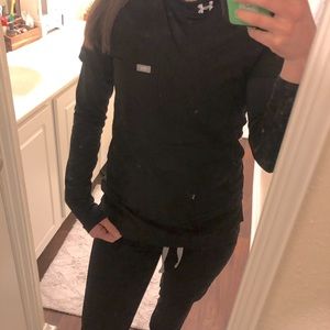 Figs| black Catarina one pocket scrub sz XXS